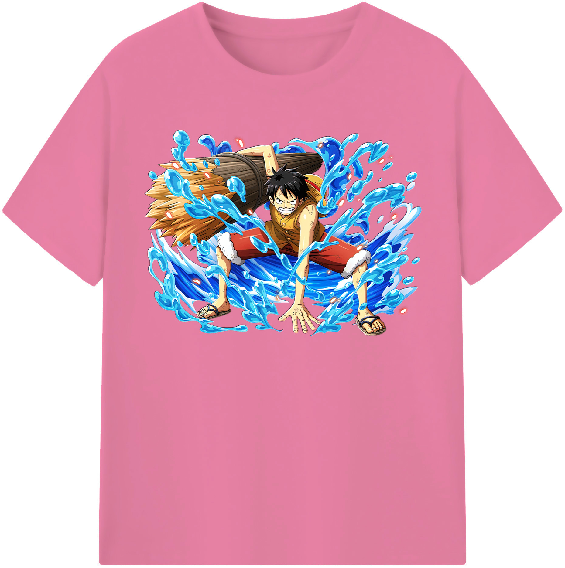 ワンピース モンキー・D・ルフィ ONE PIECE Monkey D. Luffy 綿100％半袖Tシャツ（フロントプリント）